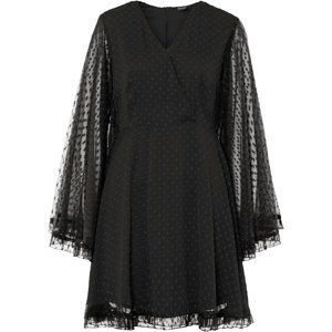 Bonprix BODYFLIRT šaty s širokými rukávy Barva: Černá, Mezinárodní velikost: M, EU velikost: 42