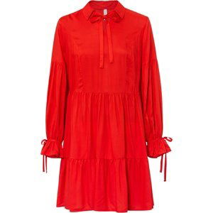 Bonprix RAINBOW šaty s vázankou Barva: Červená, Mezinárodní velikost: M, EU velikost: 40