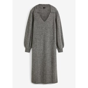 Bonprix BODYFLIRT pletené šaty Barva: Šedá, Mezinárodní velikost: XXL, EU velikost: 52/54