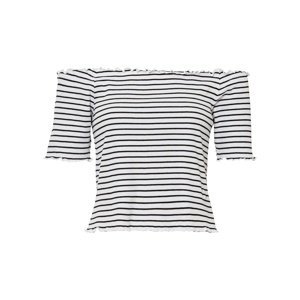 Bonprix RAINBOW žebrované tričko s Carmen dekoltem Barva: Bílá, Mezinárodní velikost: L, EU velikost: 44/46