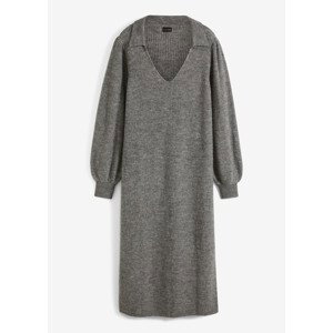 Bonprix BODYFLIRT pletené šaty Barva: Šedá, Mezinárodní velikost: XL, EU velikost: 48/50