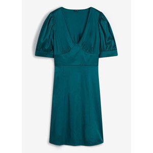 Bonprix BODYFLIRT saténové šaty Barva: Zelená, Mezinárodní velikost: L, EU velikost: 44