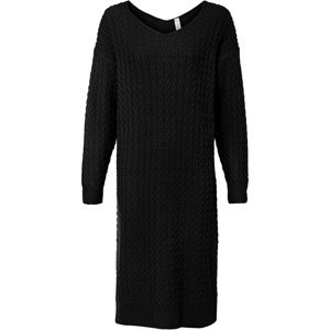 Bonprix RAINBOW pletené oversize šaty Barva: Černá, Mezinárodní velikost: XS, EU velikost: 32/34