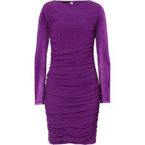 Bonprix BODYFLIRT šaty s řasením Barva: Fialová, Mezinárodní velikost: M, EU velikost: 40/42