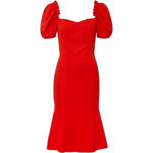 Bonprix BODYFLIRT šaty s nabíranými rukávy Barva: Červená, Mezinárodní velikost: M, EU velikost: 40/42