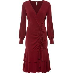 Bonprix BODYFLIRT šaty s řasením Barva: Červená, Mezinárodní velikost: S, EU velikost: 36/38