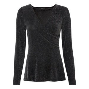 Bonprix BODYFLIRT tričko s metalickým vláknem Barva: Černá, Mezinárodní velikost: XS, EU velikost: 32/34