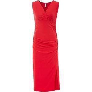 Bonprix BODYFLIRT šaty s řasením Barva: Červená, Mezinárodní velikost: M, EU velikost: 40/42