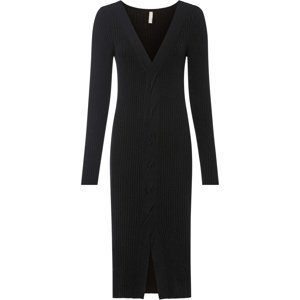 Bonprix BODYFLIRT pletené šaty Barva: Černá, Mezinárodní velikost: XS, EU velikost: 32/34