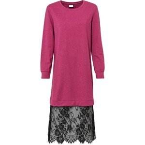 Bonprix RAINBOW mikinové šaty s krajkou Barva: Růžová, Mezinárodní velikost: M, EU velikost: 40/42