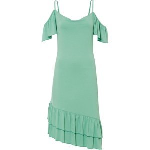 Bonprix BODYFLIRT šaty s volány Barva: Zelená, Mezinárodní velikost: L, EU velikost: 44/46