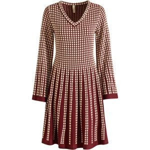 Bonprix BODYFLIRT pletené šaty se vzorem Barva: Červená, Mezinárodní velikost: XL, EU velikost: 48/50