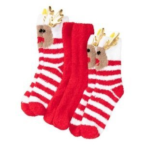 BONPRIX vánoční ponožky 3 ks Barva: Červená, Velikost bot: 35/38