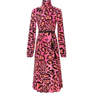 Bonprix BODYFLIRT vzorované šaty s páskem Barva: Růžová, Mezinárodní velikost: S, EU velikost: 36/38