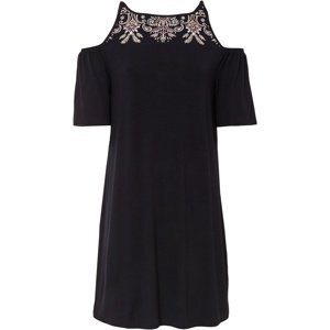 Bonprix BODYFLIRT šaty s odhalenými rameny Barva: Černá, Mezinárodní velikost: S, EU velikost: 36/38