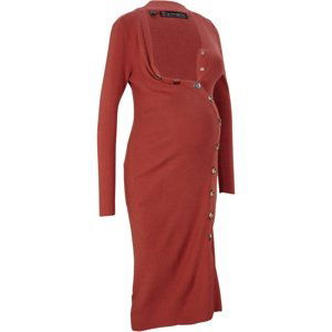BONPRIX těhotenské úpletové šaty Barva: Červená, Mezinárodní velikost: XL, EU velikost: 48/50