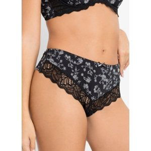 Bonprix BODYFLIRT tanga s krajkou Barva: Černá, Mezinárodní velikost: M, EU velikost: 40/42