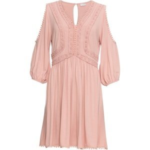 Bonprix BODYFLIRT šaty s krajkou Barva: Růžová, Mezinárodní velikost: XL, EU velikost: 48/50