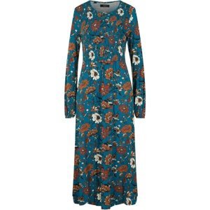 BONPRIX šaty s květy Barva: Modrá, Mezinárodní velikost: XL, EU velikost: 48/50