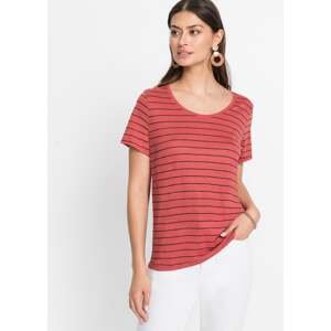 Bonprix BODYFLIRT lněné tričko s proužky Barva: Růžová, Mezinárodní velikost: XL, EU velikost: 48/50