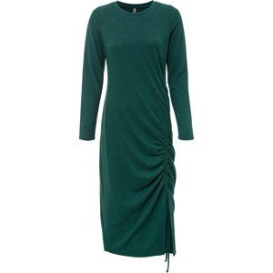 Bonprix RAINBOW úpletové šaty s řasením Barva: Zelená, Mezinárodní velikost: L, EU velikost: 44/46