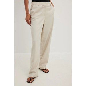 jiná značka NA-KD "Tarilored Straight Leg Suit Pants" kalhoty Barva: Béžová, Mezinárodní velikost: XS, EU velikost: 32