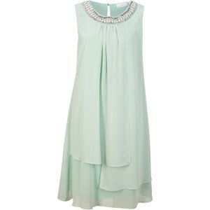 Bonprix BPC SELECTION elegantní šaty s aplikací Barva: Zelená, Mezinárodní velikost: M, EU velikost: 40