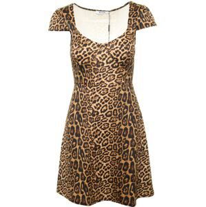 jiná značka NA-KD»Sleeve Printed« šaty s leopardím vzorem< Barva: Hnědá, Mezinárodní velikost: S