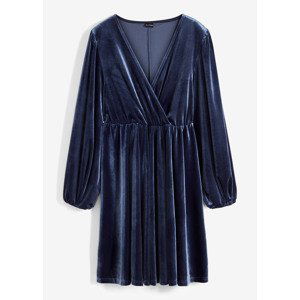 Bonprix BODYFLIRT sametové šaty Barva: Modrá, Mezinárodní velikost: L, EU velikost: 44/46