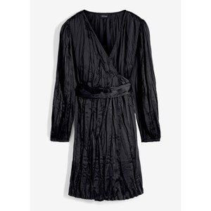 Bonprix BODYFLIRT zavinovací šaty Barva: Černá, Mezinárodní velikost: XL, EU velikost: 48