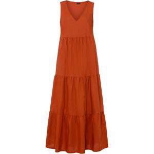 Bonprix BODYFLIRT lněné maxi šaty Barva: Oranžová, Mezinárodní velikost: M, EU velikost: 40