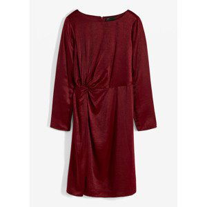 Bonprix BODYFLIRT saténové šaty s uzlem Barva: Červená, Mezinárodní velikost: M, EU velikost: 42