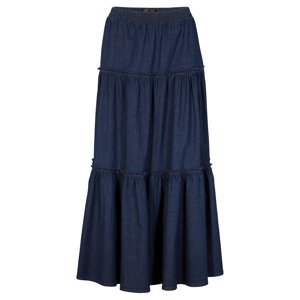 Bonprix BPC SELECTION riflová sukně s volánky Barva: Modrá, Mezinárodní velikost: L, EU velikost: 44
