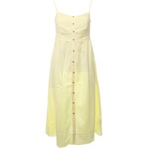 LASCANA šaty na ramínka s podílem lnu< Barva: Žlutá, Mezinárodní velikost: S, EU velikost: 38