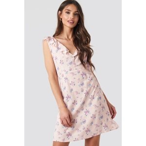 jiná značka NA-KD »Floral Mini Dress« šaty< Barva: Růžová, Mezinárodní velikost: L