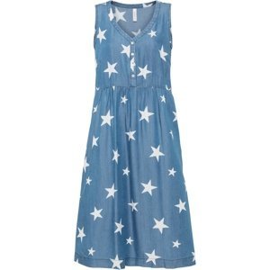 Bonprix RAINBOW šaty s hvězdami v riflovém vzhledu Barva: Modrá, Mezinárodní velikost: S, EU velikost: 36