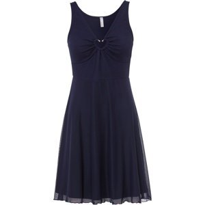 Bonprix BODYFLIRT síťované šaty s aplikací Barva: Modrá, Mezinárodní velikost: M, EU velikost: 40