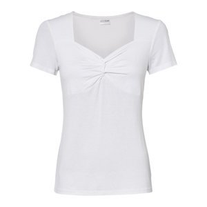 Bonprix BODYFLIRT tričko s řasením Barva: Bílá, Mezinárodní velikost: M, EU velikost: 40/42