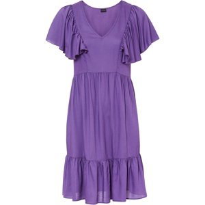 Bonprix BODYFLIRT šaty s volánky Barva: Fialová, Mezinárodní velikost: XL, EU velikost: 48
