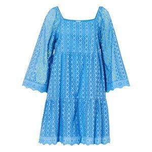 Bonprix BODYFLIRT šaty s perforací Barva: Modrá, Mezinárodní velikost: M, EU velikost: 40
