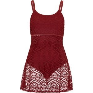 BONPRIX koupací šaty s krajkou Barva: Červená, Mezinárodní velikost: L, EU velikost: 44