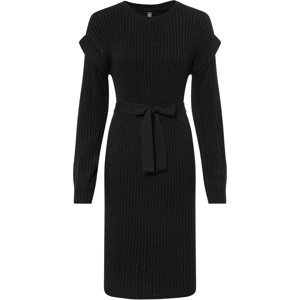 Bonprix RAINBOW pletené šaty s páskem Barva: Černá, Mezinárodní velikost: M, EU velikost: 40/42