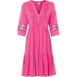 Bonprix BODYFLIRT tunikové šaty s krajkou Barva: Růžová, Mezinárodní velikost: L, EU velikost: 44/46