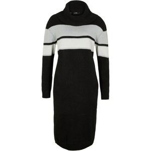 Bonprix BODYFLIRT pletené šaty s pruhy Barva: Černá, Mezinárodní velikost: XL, EU velikost: 48/50