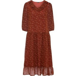 Bonprix RAINBOW šaty s volány Barva: Hnědá, Mezinárodní velikost: L, EU velikost: 46