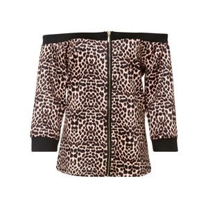 Bonprix BODYFLIRT Carmen tričko se leopardím vzorem Barva: Béžová, Mezinárodní velikost: S, EU velikost: 36/38