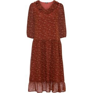 Bonprix RAINBOW šaty s volány Barva: Hnědá, Mezinárodní velikost: S, EU velikost: 38