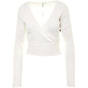 jiná značka NLY TREND » Cropped Wrap Knit« lehký svetr Barva: Bílá, Mezinárodní velikost: S