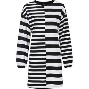 Bonprix RAINBOW mikinové šaty s pruhy Barva: Černá, Mezinárodní velikost: M, EU velikost: 40/42