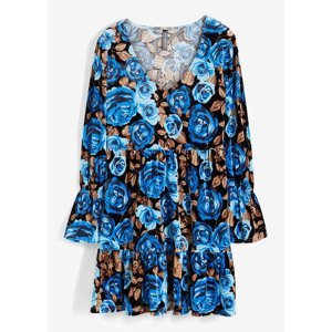 Bonprix RAINBOW sametové šaty Barva: Modrá, Mezinárodní velikost: XL, EU velikost: 48/50